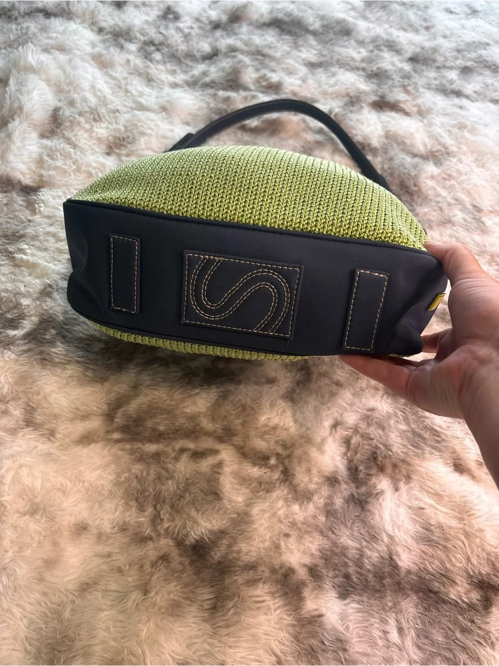The Sak Green and Yellow Printed Interior Hobo